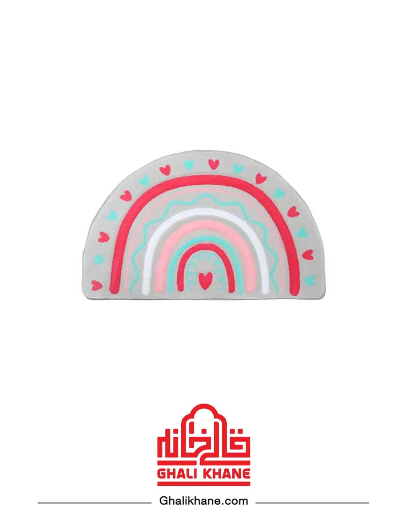 فرش پادری فانتزی کودک زرباف طرح رنگین کمان