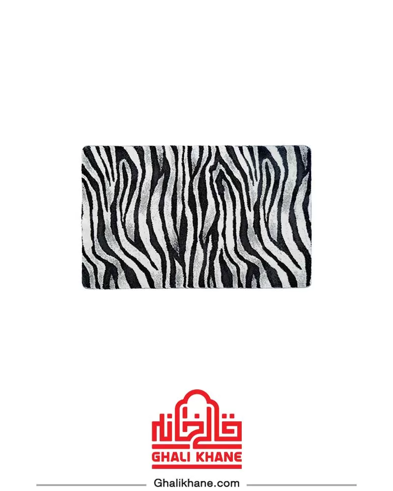 فرش پادری مدرن زرباف طرح زبرا طوسی