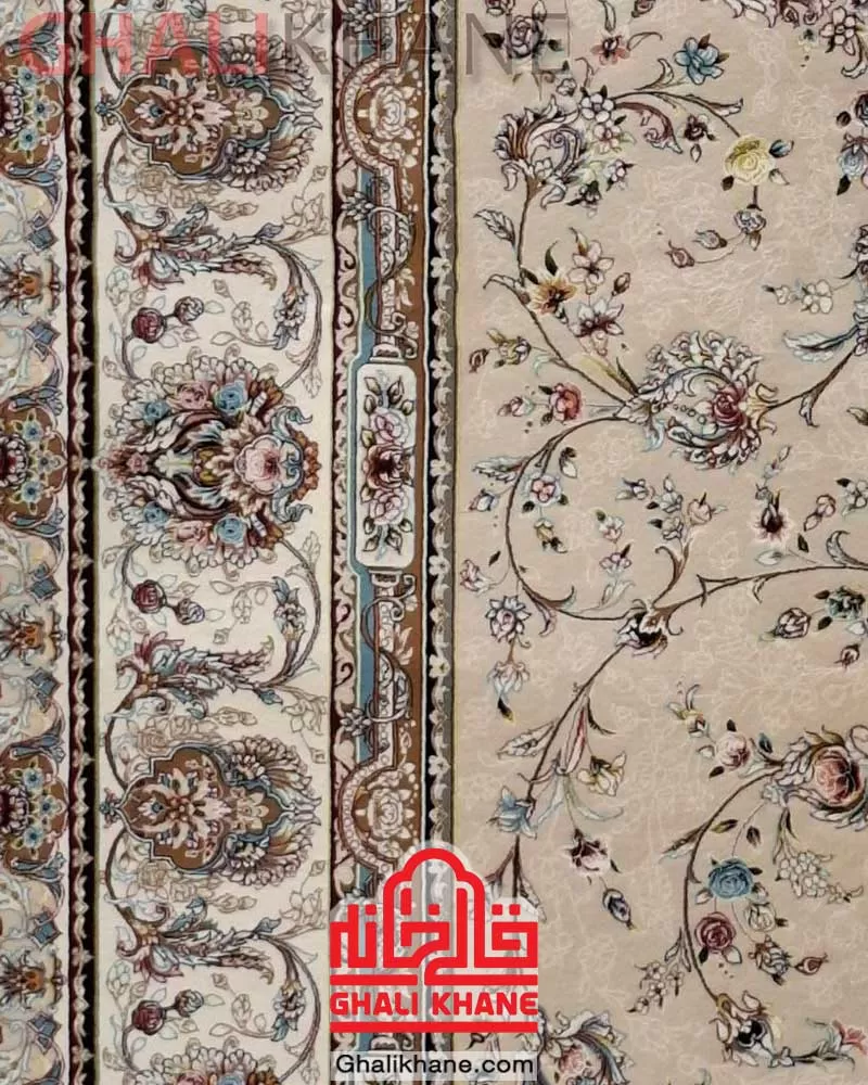 فرش نگین مشهد 1200 شانه کد 1248 بادامی