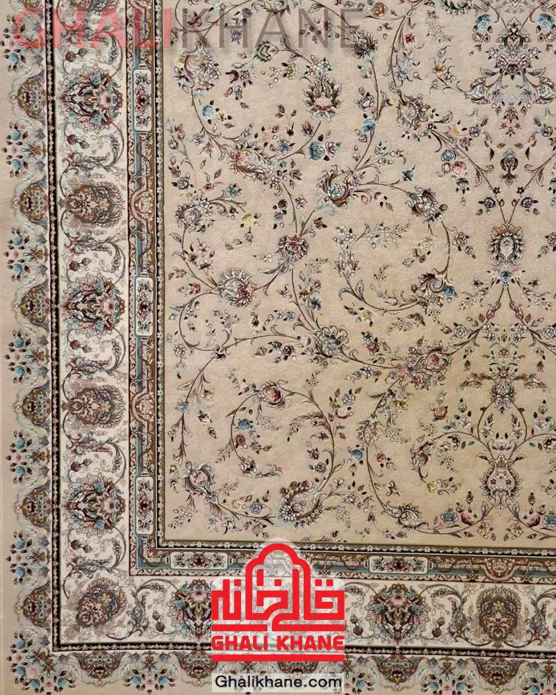 فرش نگین مشهد 1200 شانه کد 1248 بادامی