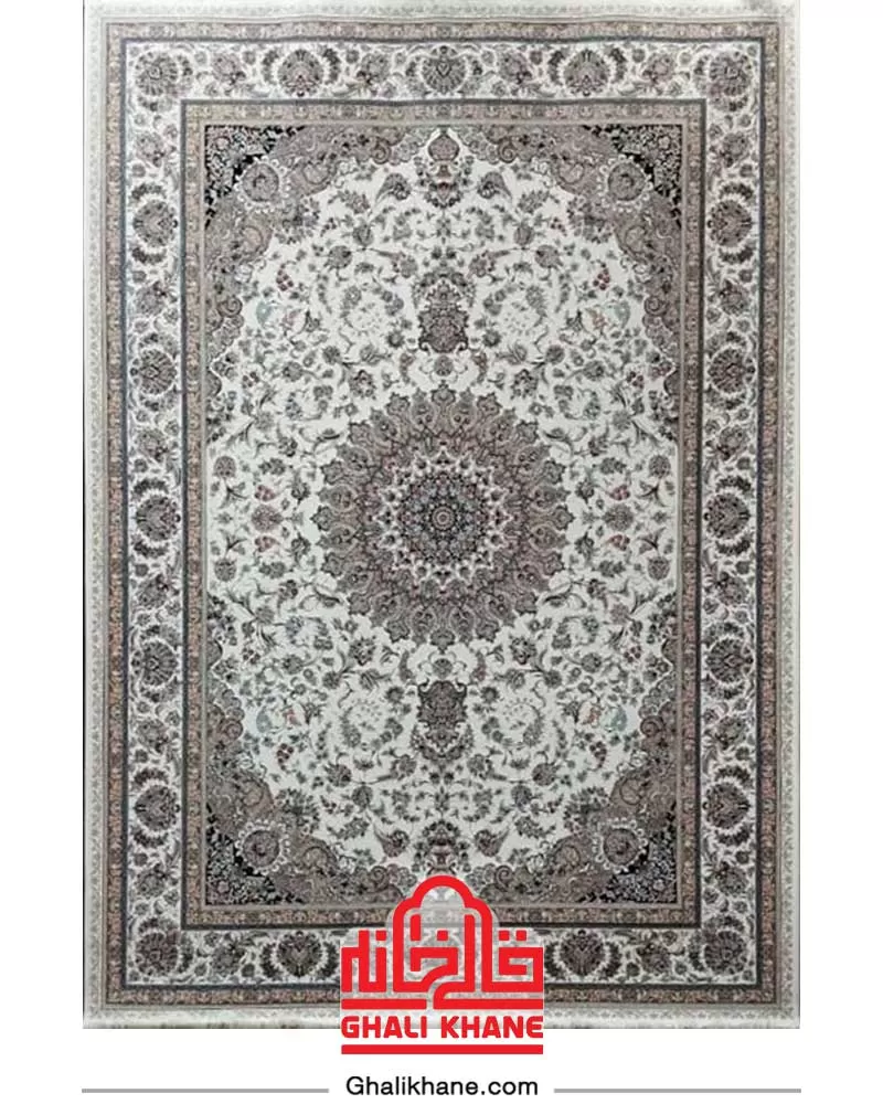 فرش زمرد مشهد 1500 شانه کد 46002 کرم