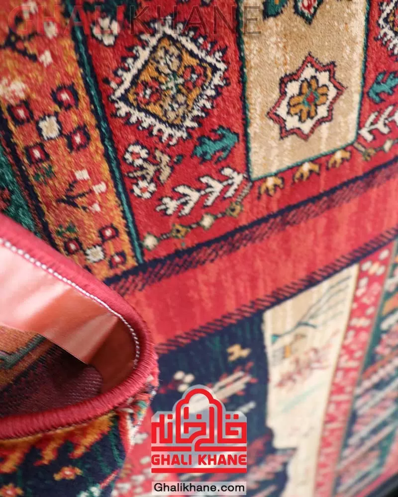 فرش هیوا کلکسیون بلوچ 700 شانه طرح سبز رنگ‌ لاکی