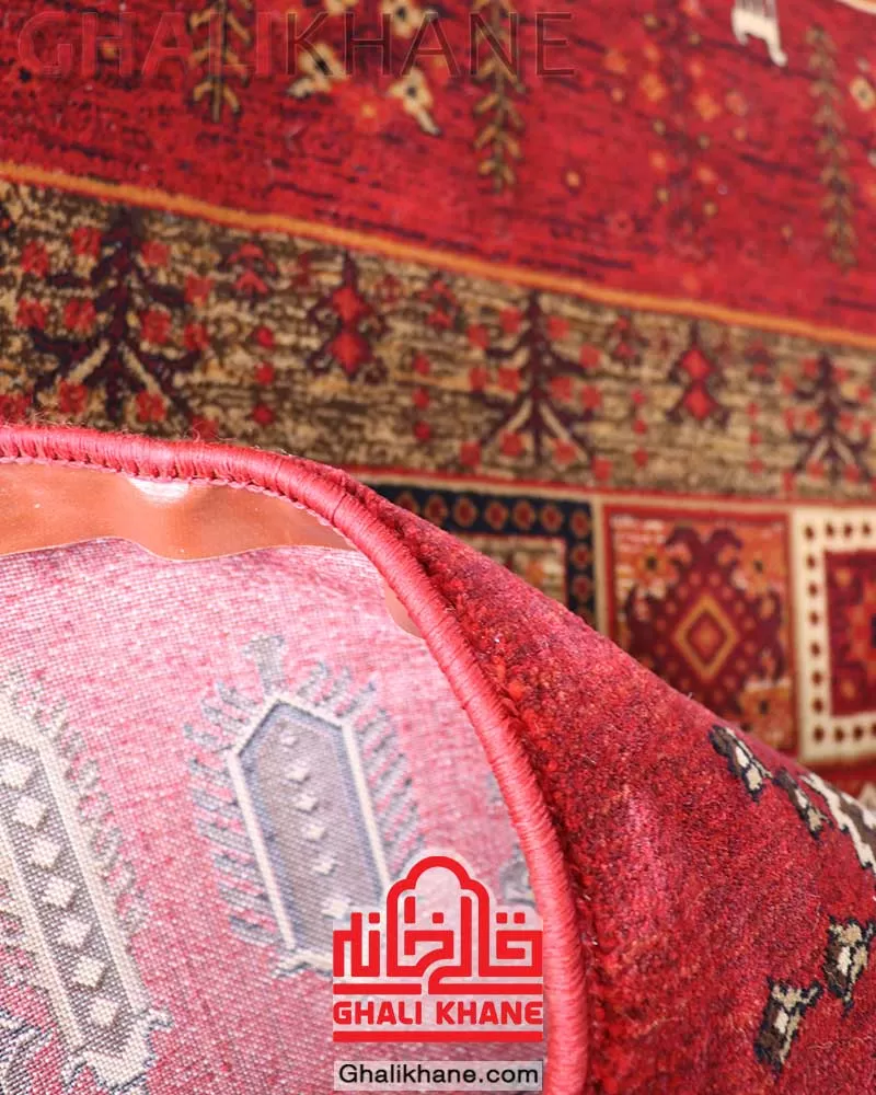 فرش هیوا 700 شانه طرح درختی رنگ‌ لاکی