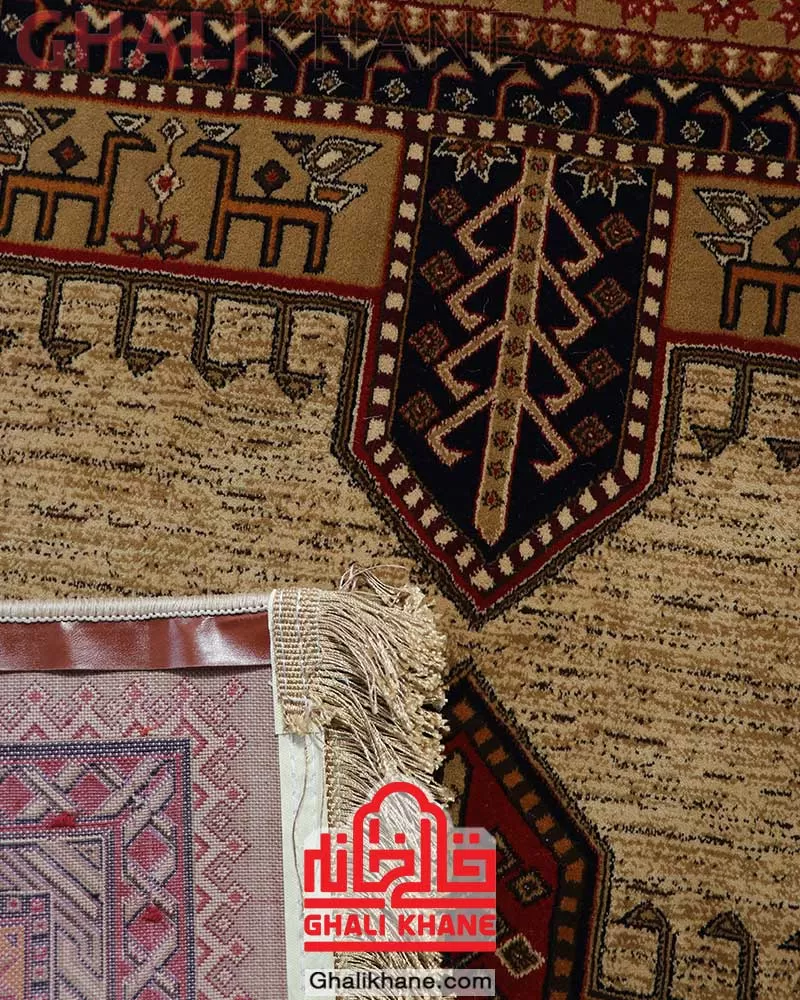 فرش هیوا 700 شانه طرح خزان بژ