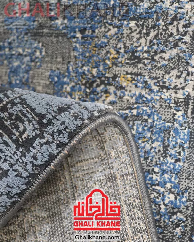 فرش ماشینی مشهد 700 شانه کد 87533 زغال سنگی