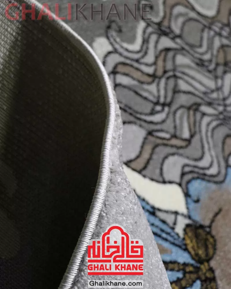 گلیم فرش ماشینی ساوین طرح لوسی طوسی