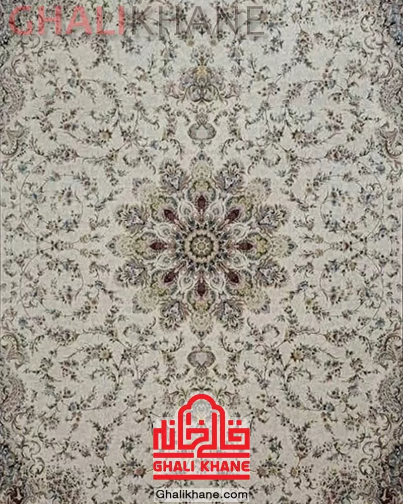 فرش نگین مشهد 1500 شانه کد 1518 کرم
