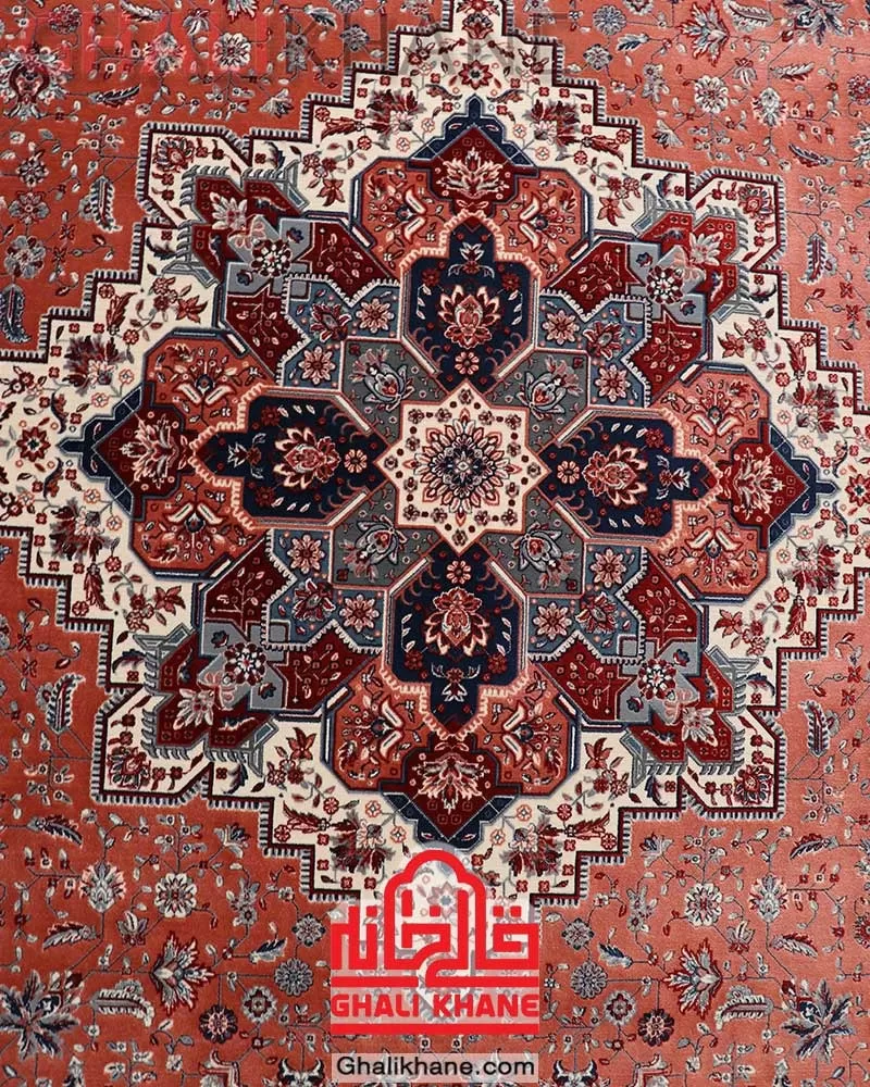 فرش تهران 1200 شانه طرح هریس مسی
