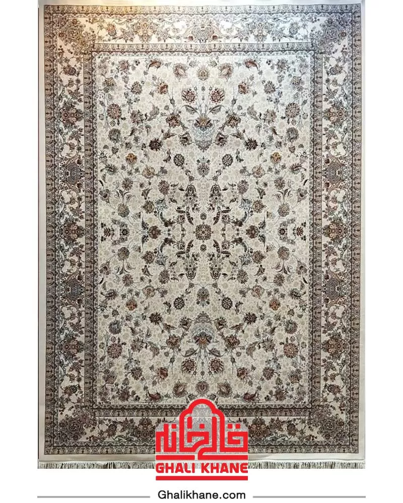 فرش زمرد مشهد 700 شانه کد 25093 کرم