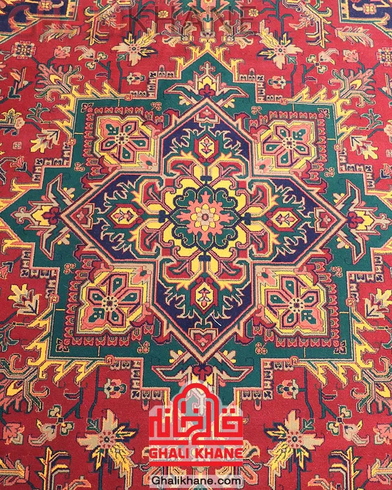 فرش هیوا کلکسیون سبز 700 شانه طرح هریس کد 15101