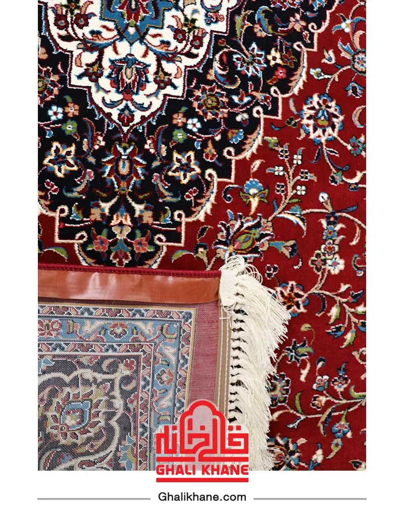 فرش هیوا  700 شانه طرح کاشان کد 123 لاکی
