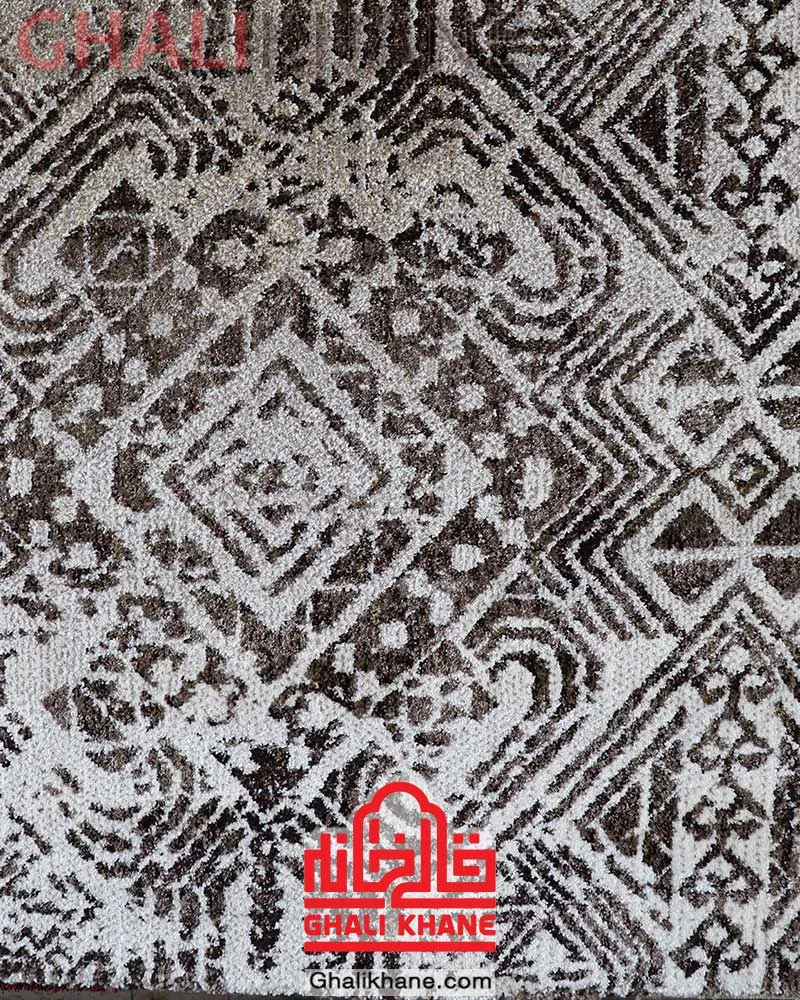 گلیم فرش ماشینی ساوین کد 2234 شکلاتی
