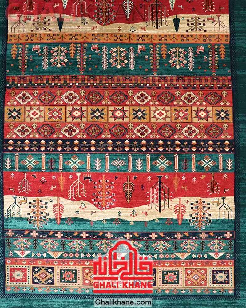 فرش هیوا 700 شانه طرح تمام سبز کد 520