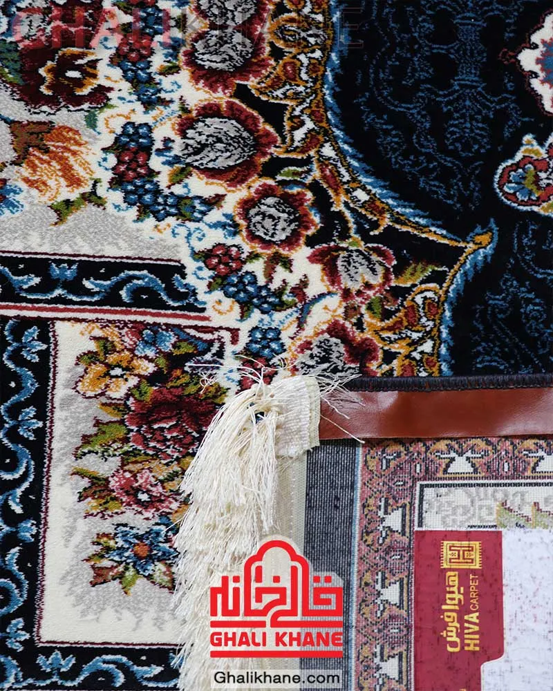 فرش هیوا 700 شانه طرح ناردون سرمه‌ای