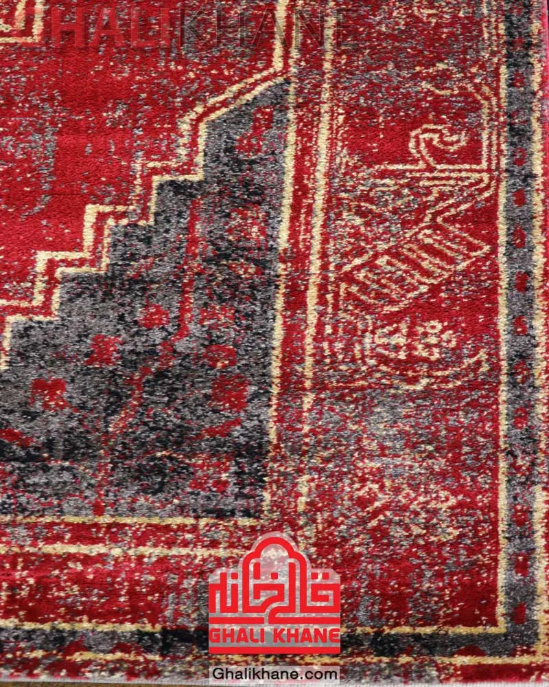 گلیم فرش ساوین کد 4182 رنگ لاکی