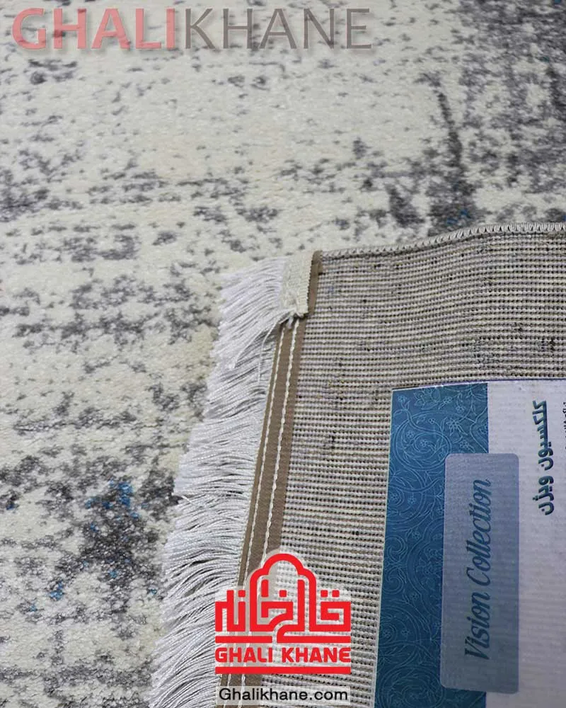 فرش ساوین کد 4203  طرح نوژا نقره ای