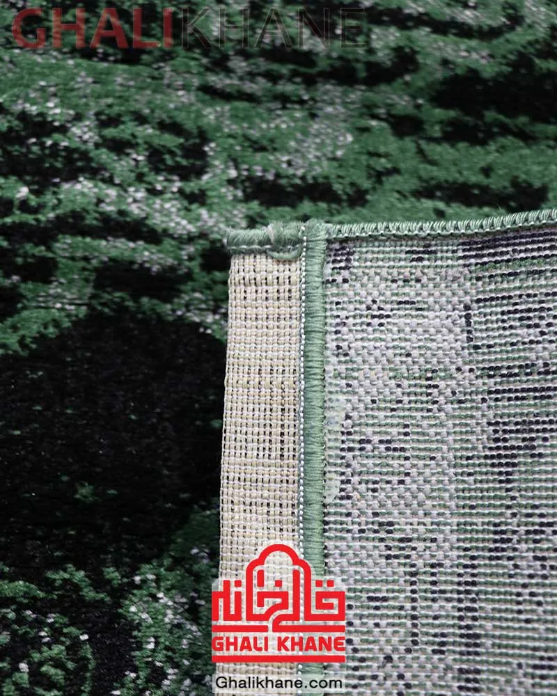 گلیم فرش ماشینی ساوین طرح وینتیج مشکی سبز به قیمت عمده