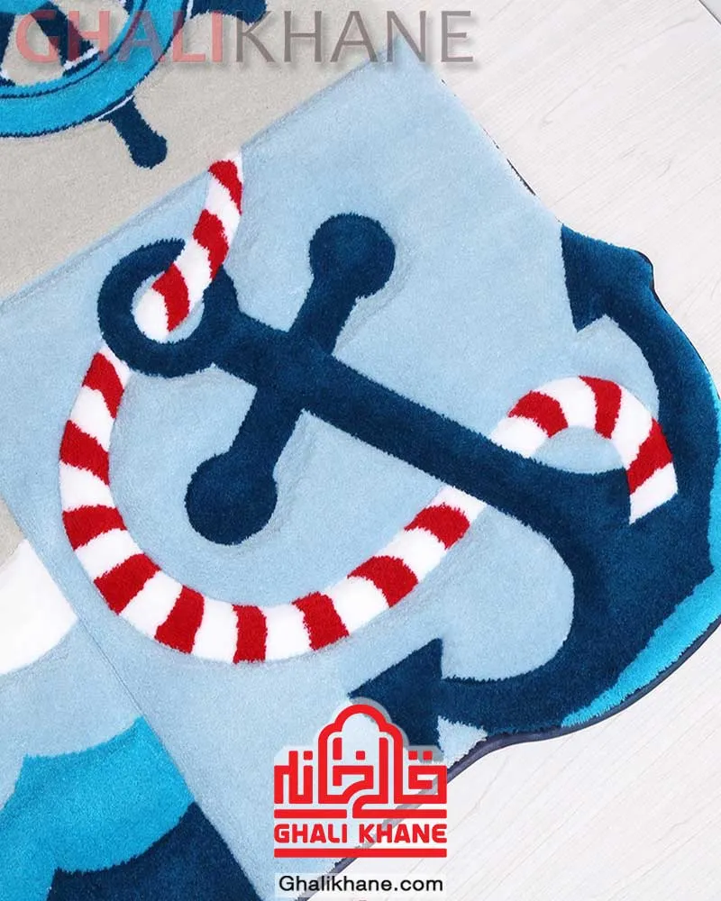 فرش فانتزی کودک زرباف طرح ملوانی مناسب اتاق خواب