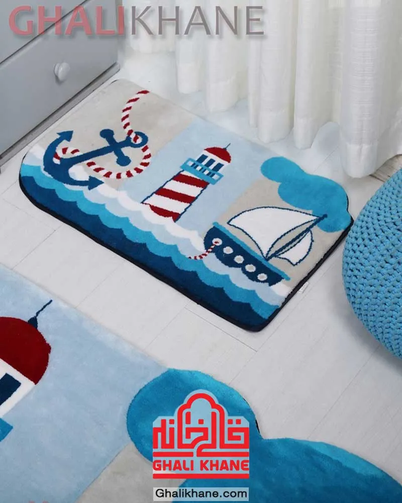 فرش فانتزی کودک زرباف طرح ملوانی پادری