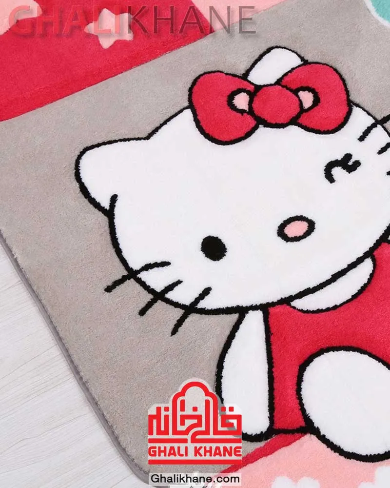 فرش  کودک زرباف طرح  هپی کیتی