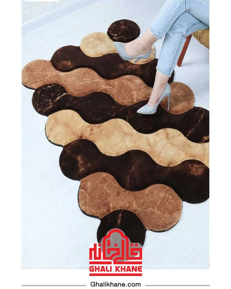 فرش مدرن زرباف طرح موج شکلاتی