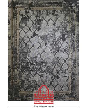 فرش ماشینی طرح کالرفول کد 1308 زمینه طوسی