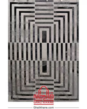فرش ماشینی طرح استریپ کد 7006 زمینه طوسی