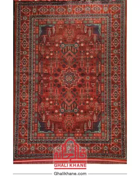 فرش تهران 1200 شانه طرح چهار باغ لاکی