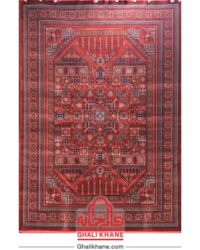 فرش تهران 1200 شانه طرح ترنج لاکی سبز
