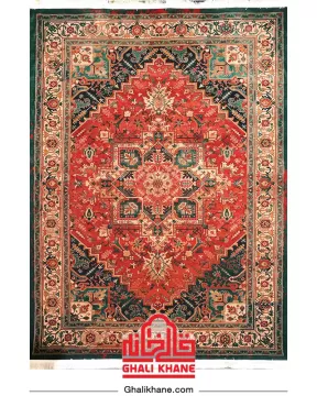 فرش هیوا 700 شانه طرح هریس سبز