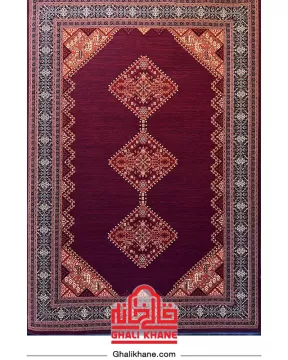 فرش ماشینی مشهد 700 شانه رنگ زمینه لاکی کد 871358