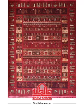 فرش هیوا 700 شانه طرح درختی رنگ‌ لاکی