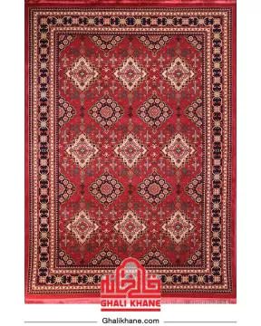 فرش هیوا 700 شانه طرح اناری رنگ‌ لاکی