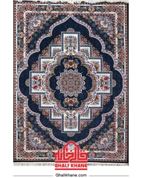 فرش هیوا 700 شانه طرح ناردون کد 103 سرمه‌ای