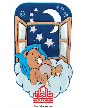 فرش فانتزی کودک زرباف طرح خرس خوابالو