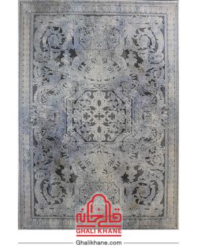 فرش ماشینی طرح کالرفول کد 1328 زمینه طوسی طرح فرانسوی