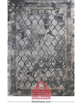 فرش ماشینی طرح کالرفول کد 1408 زمینه طوسی