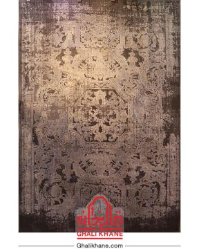 فرش ماشینی طرح کالرفول کد 1334 زمینه طوسی طرح فرانسوی