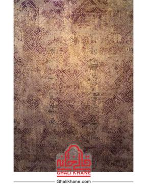 فرش ماشینی طرح کالرفول کد 1418 زمینه طوسی بنفش