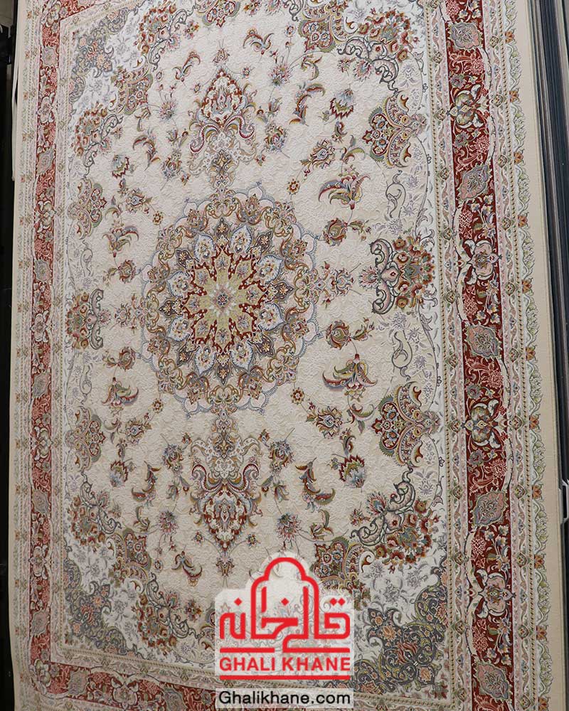 فرش ماشینی تهران 1200 شانه طرح رویا کرم مسی