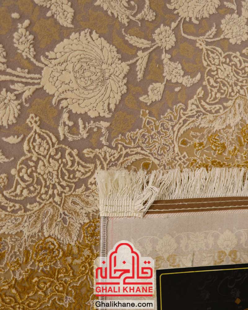 فرش مدرن طرح وینتیج 1200 شانه گیتا فیلی طلایی