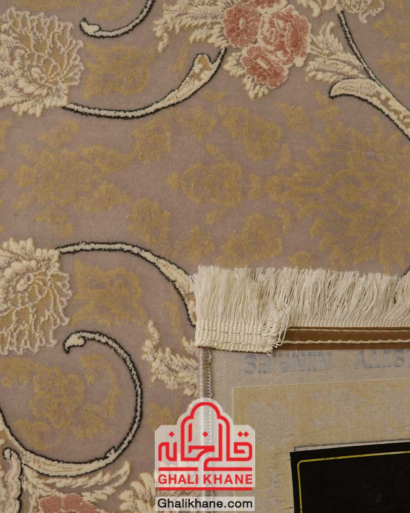 فرش مدرن طرح وینتیج 1200 شانه نینا فیلی صورتی