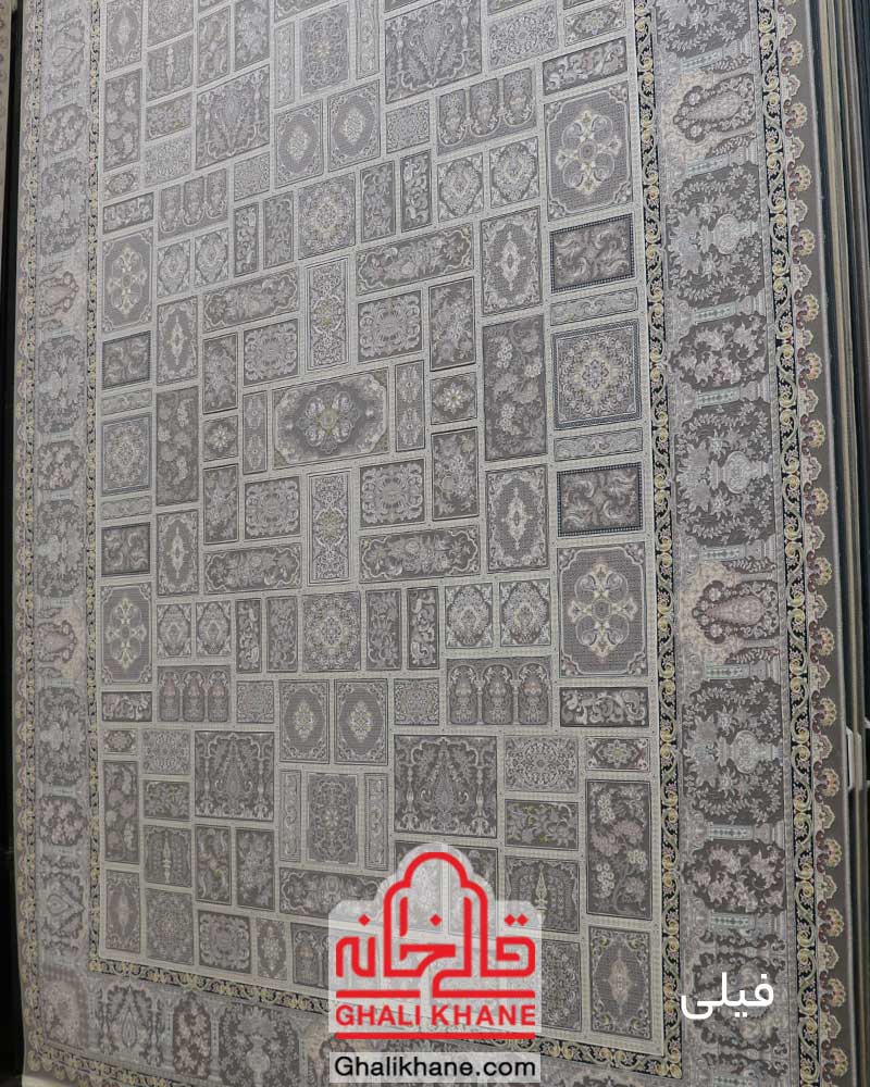 فرش ماشینی تهران 1200 شانه طرح خشتی درباری فیلی