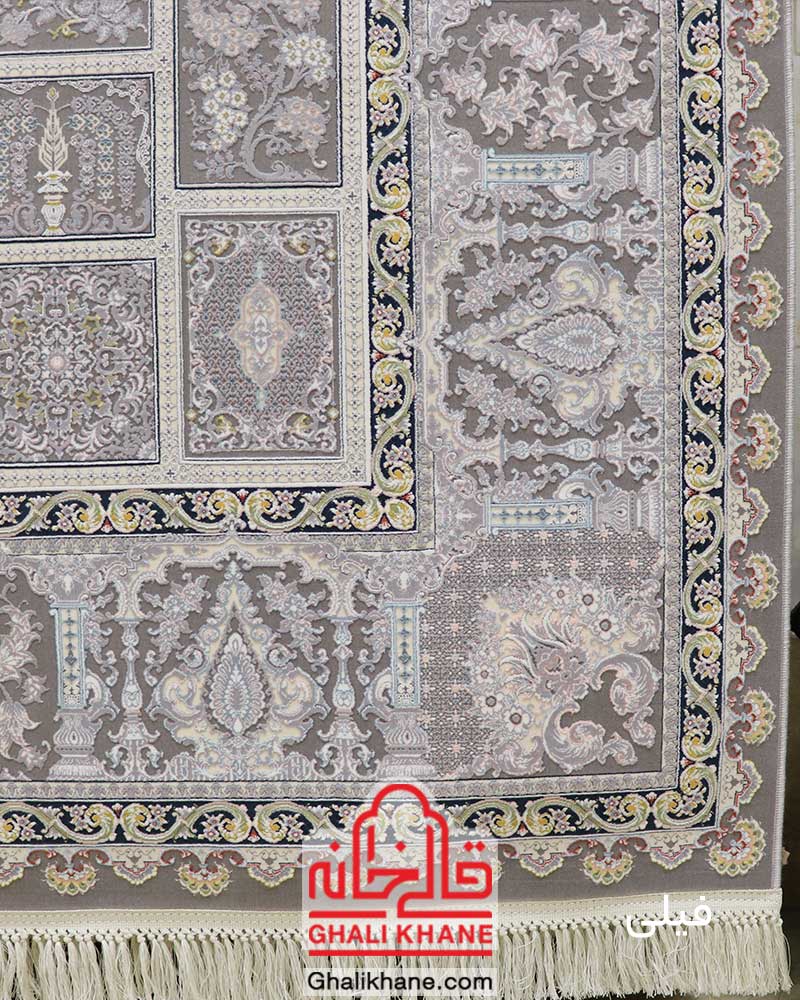 فرش ماشینی تهران 1200 شانه طرح خشتی درباری فیلی