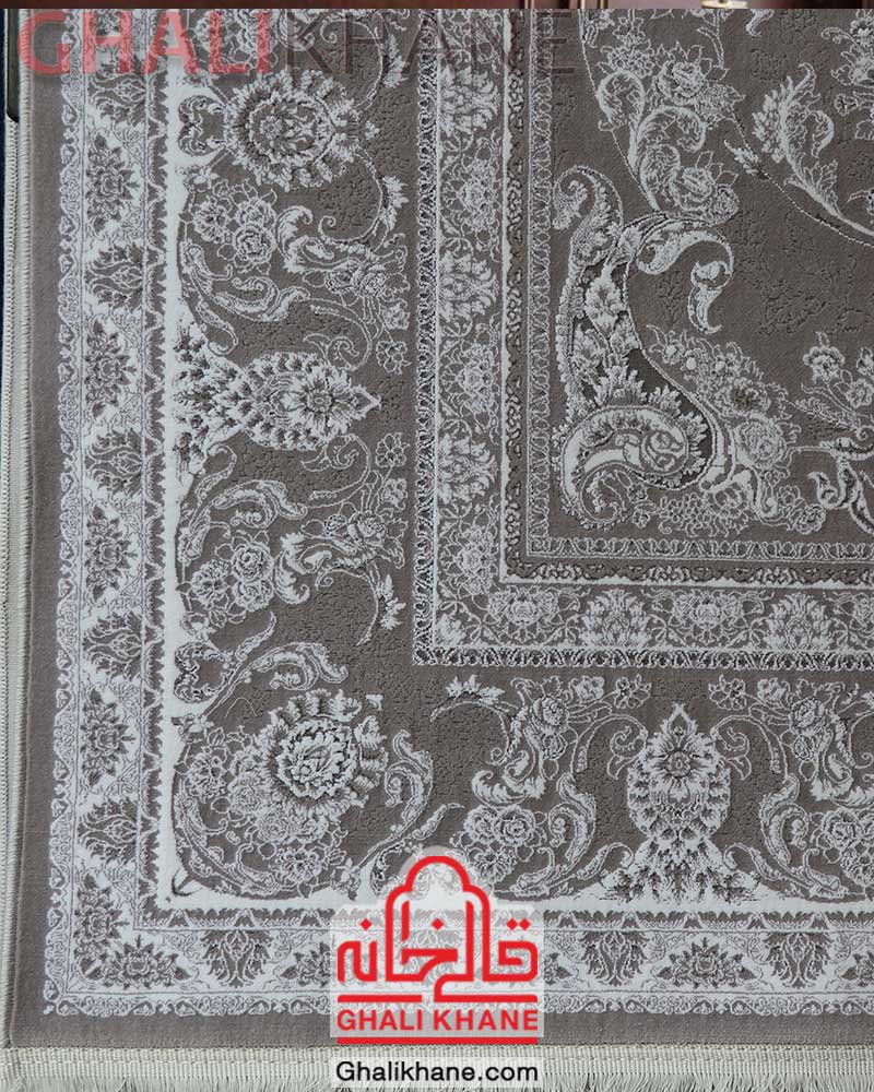 فرش ماشینی تهران طرح ترمه نقره ای لایت NL