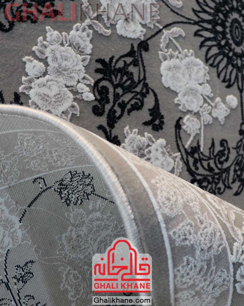 فرش تهران طرح ساغر 12 رنگ فیلی سرمه ای FSR