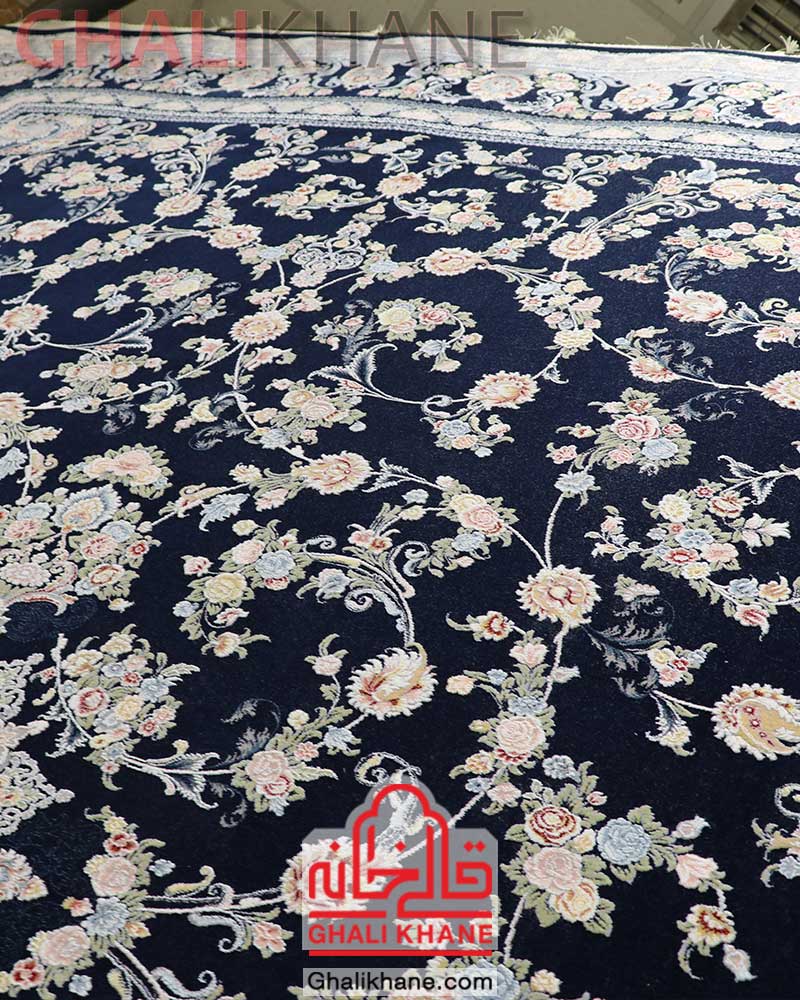 فرش ماشینی تهران طرح ترمه سرمه ای S