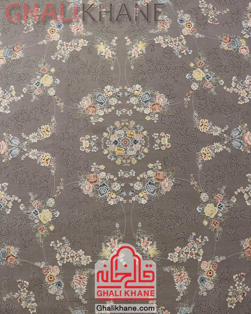 فرش تهران طرح مانلی نقره ای